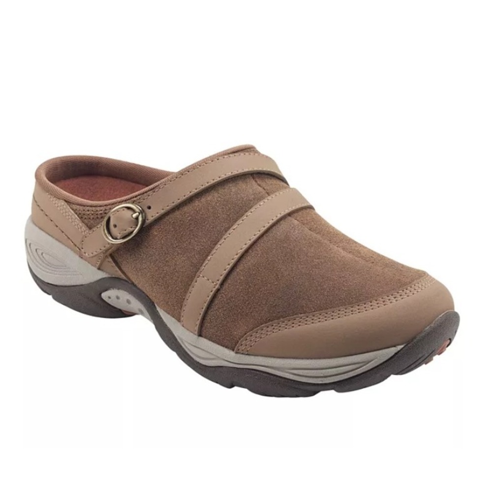Easy Spirit Equinox Light Brown Suede Leather Slip On Clog‎ Shoes Women's 8M NIB